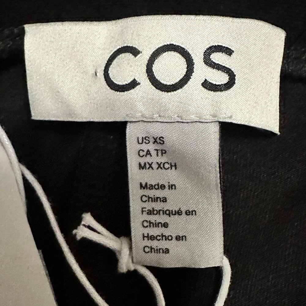 COS‎ Women's NEW Black High Waisted Cotton Blend Biker Shorts Size XS Athletic